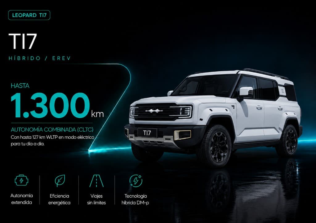 Leopard TI7 — hasta 1.300 km de autonomía combinada y 150 km NEDC en modo eléctrico