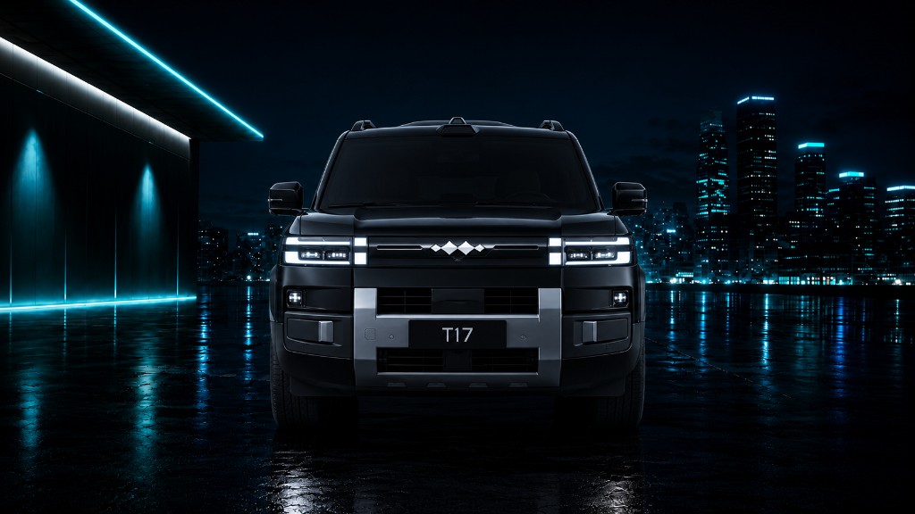 Leopard TI7 — vista frontal nocturna con firma lumínica y potencia híbrida DM-p